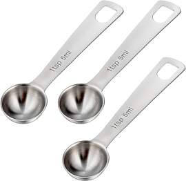 3 Stück Messlöffel Edelstahl Teelöffel 5ml