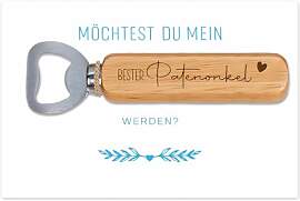 3 Stück Patenonkel Fragen Set, Holz