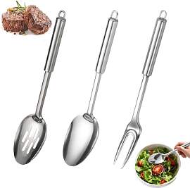 3 Stück Salatbesteck Edelstahl, Vorlegebesteck,