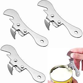 3 Stück Silberner Edelstahl Dosenöffner,
