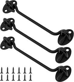 3 Stück Sturmhaken mit Öse, 150mm Edelstahl
