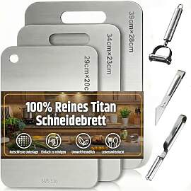 3 Stück Titan Schneidebrett, 304 Edelstahl