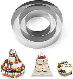3 Stück Tortenring, Rund Backform Kuchen,
