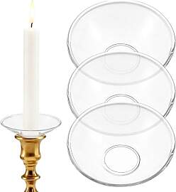 3 Stück Tropfenfänger für Kerzen Glas