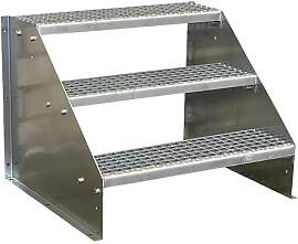 3 Stufen Standtreppe Stahltreppe freistehend