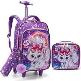3-teiliges Set Rollrucksack für Mädchen, süßes 