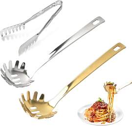 3-Teiliges Set Spaghettizange,Nudelzange Gezahnte