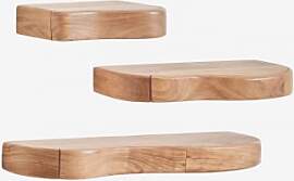 3-teiliges Wandregal-set Mit Stauraum Aus