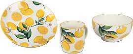 3tlg. Frühstücksset Fresh Lemon Zitronen weiß