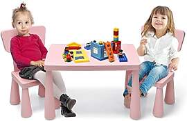 3 TLG. Kindertisch mit 2 Stühlen,