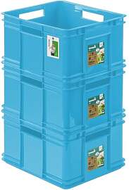 3x Euro Stapelbox 28l - 43 x 35 x 24 cm - Eco