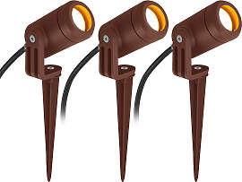 3x Mini LED Spike Gartenspot Corten