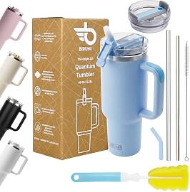 40 oz isolierter Becher mit Strohhalm und Deckel