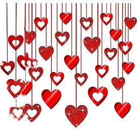 40 Stück Hängende Herzwirbel Valentinstag