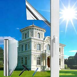 (44X200cm Silber) Fensterfolie Sonnenschutz