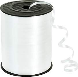 457 m Geschenkband Weiss - Weiß 5mm