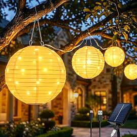 4,5M 160LED Solar Lampions Lichterkette Außen,