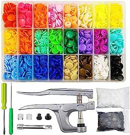 460 Sets Druckknöpfe mit Zange, 24 Farben T5