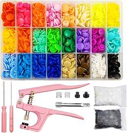 460 Sets Druckknöpfe mit Zange, 24 Farben T5