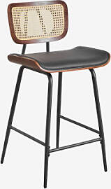 4er-pack Barhocker Aus Holz, Rattan Und