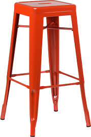 4er-pack Stapelbare Barhocker Aus Stahl Lix Orange 