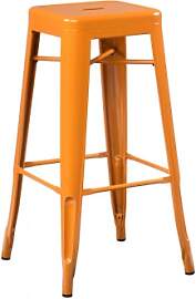 4er-pack Stapelbare Barhocker Aus Stahl Lix Orange 