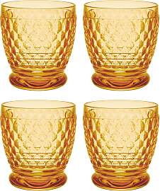 4er Set Boston Saffron Becher gelb 200ml H. 10cm