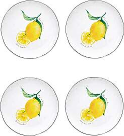 4er Set Frühstücksteller Amalfi Zitronen rund