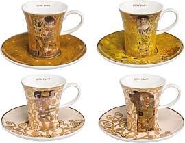 4er Set Gustav Klimt Espressotassen konisch ALLE