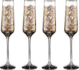 4er Set Gustav Klimt Sektglas Der Lebensbaum H.