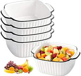 4er Set Kleine Keramik Auflaufform, 14.5 x 11.5 x