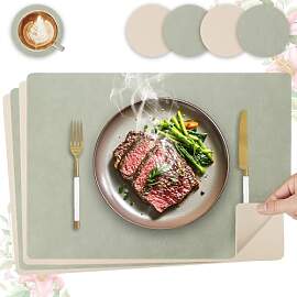 4er Set Tischset aus Leder-Imitat，Platzsets