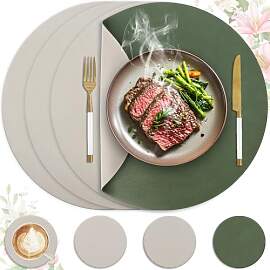 4er Set Tischset aus Leder-Imitat，Platzsets
