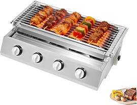 4-Flammiger Gasgrill Edelstahl Gastrogrill 2800Pa