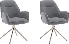 4-Fußstuhl MCA FURNITURE, grau, edelstahlfarben,