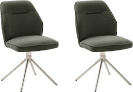 4-Fußstuhl MCA FURNITURE, olive, edelstahlfarben, 