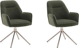 4-Fußstuhl MCA FURNITURE, olive, edelstahlfarben, 