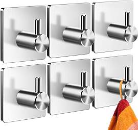 4happy Handtuchhaken ohne Bohren – 6er Pack