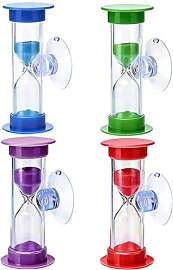4 PCS Sanduhren mit Saugnapf, 2 Minuten & 3