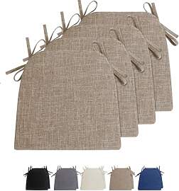 4 pcs Stuhlkissen mit Bändern Waschbare