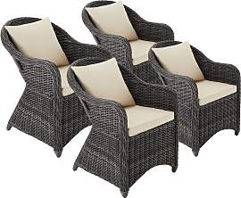 4 Rattansessel mit Aluminiumgestell inkl.