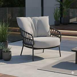 4Seasons Calpi Loungesessel Edelstahl/Rope