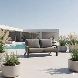 4Seasons Capitol Gartenloungesofa Aluminium/Olefin