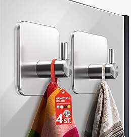 4smile Handtuchhaken ohne Bohren - 4er Set