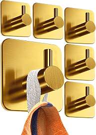 4smile Handtuchhalter ohne Bohren, 6er Set, Gold - 