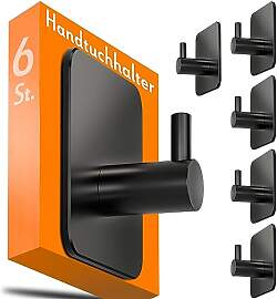 4smile Handtuchhalter ohne Bohren, 6er-Set,