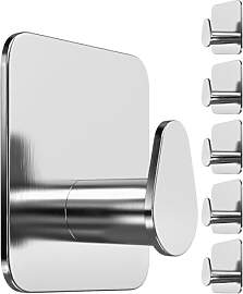 4smile Handtuchhalter Ohne Bohren, 6er Set,Silber