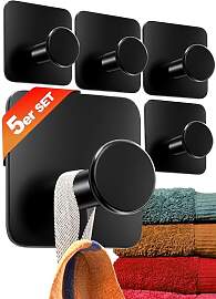 4smile Handtuchhalter ohne Bohren, schwarz - 5