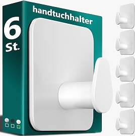4smile Handtuchhalter ohne Bohren, weiß - 6er-Set 