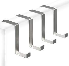 4smile Türhaken 4 Stück silber – Türgarderobe 
